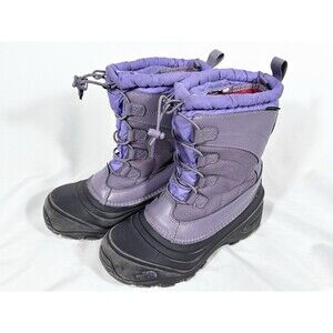 North Face Youth Boots Kids Size 4 Waterproof Thermafelt Plus Insulation Purple